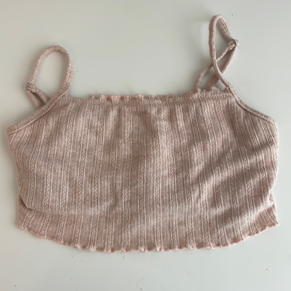 Pink crop top with built in bra